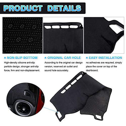 Autorder Dashboard Cover Mat for 2019-2023 2024 Kia Forte Accessories Dash Cover Flannel Dash Mat Sunshade Glare UV Rays Protector - size: 2019-2024 Kia Forte