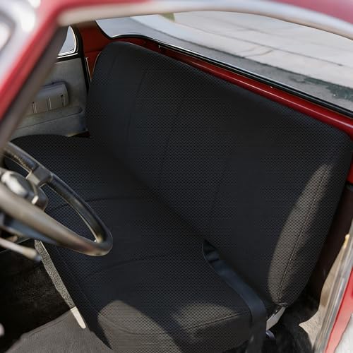 Custom Fit Bench Seat Covers for Chevy 1973-1999 C/K Series Trucks Full Size Classic Trucks, Sandwich Air Mesh Fabric & Soft Foam Lining Without Headrests - Black - size: Heavy-Duty Sandwich Composite Fabric