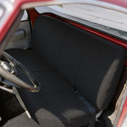 Custom Fit Bench Seat Covers for Chevy 1973-1999 C/K Series Trucks Full Size Classic Trucks, Sandwich Air Mesh Fabric & Soft Foam Lining Without Headrests - Black - size: Heavy-Duty Sandwich Composite Fabric