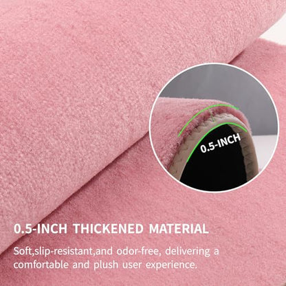 EKR All-Weather Universal Fit Car Floor Mats, 0.5 inch Thick Car Carpet Mats, Anti-Slip Automotive Mat with Driver Heel Pad Fit for SUV, Vans,Sedans, Trucks (Pink,4pcs Blown Full Set) - color: Pink