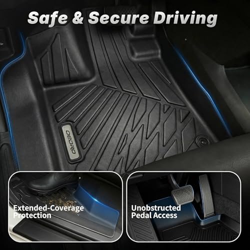 OEDRO Floor Mats Set Fit for 2017-2022 Honda CR-V (NOT for Hybrid), TPE All-Weather Custom Fit for Front, Rear & Cargo Mat in Upper(Highest) Position, Honda CRV Mats Accessories, Black - style: 2017-2022 | 1st & 2nd Row & Cargo Liners |