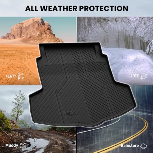 LASFIT Cargo Mat for Acura TLX 2021-2025 Sedan Custom Fit Trunk Mat Cargo Liner with Raised Edges, All Weather TPE Trunk Liner for Rear Cargo Area Protection, Black - size: 2021-2025 | For Acura TLX | Cargo Mats