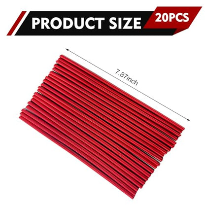 20 PCS Car AC Vent Trim Strip, 7.8" Cuttable Reflective Creative Straight Outlet Decoration, Waterproof Flexible Protective Strip, Universal Interior DIY Modification for Cars (Red)