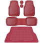 CAR PASS Heavy Duty Rubber Red Car Floor Mats & Cargo Liners, Deep Dish All-Weather Trunk Mats Durable Anti-Slip 3D Rhombus Waterproof Trim to Fit Liner Universal Fit Auto,Sedan,SUV,Truck, Burgundy - color: red with cargo liner