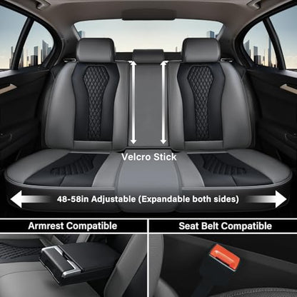 Coverado Car Seat Covers Full Set, Black Seat Covers, Automotive Car Seat Cover, Car Seat Cushion, Car Seat Covers Front Seats Back Seat Covers, Car Seat Protector Universal Fit Most Cars