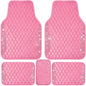 CAR PASS Bling Leather Car Mats Shining Diamond Floor Mats Crystal Rhinestones Sparkly Glitter Carpet Anti-Slip Waterproof Pad Universal Fit for Automotive SUV, Sedan, Van, 5pcs for Girl Women Pink - color: Pink Leather Diamond