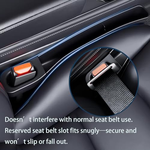 Seat Gap Filler for Tesla Model Y & Model 3 Premium 2020-2026, TPE Seat Gap Organizer with Storage, 2 Pack, Not for RWD Performance Sport Seats