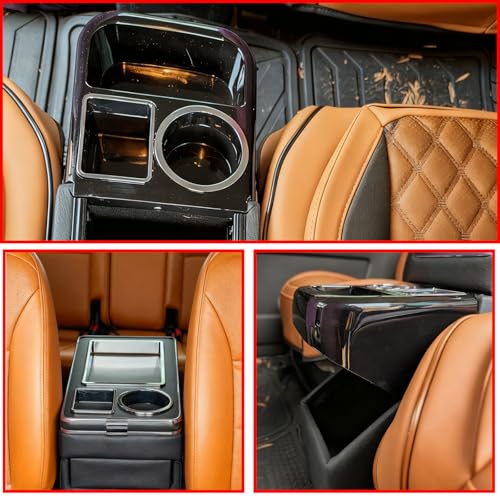 Truck Center Console Organizer Between Seat for Minivans, SUVs, Middle Van Bench Organizer for Floor Between The Back Seat Console 18 Wheelers with Sliding Lid Design - size: 18 Wheelers with Sliding Lid Design