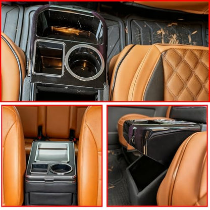 Truck Center Console Organizer Between Seat for Minivans, SUVs, Middle Van Bench Organizer for Floor Between The Back Seat Console 18 Wheelers with Sliding Lid Design - size: 18 Wheelers with Sliding Lid Design