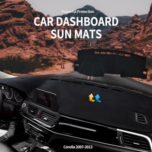 2007-2013 Toyota Corolla Instrument Panel Mat, Instrument Panel Covered with Carpet Pad Anti-Slip Instrument Panel Covered with Sun Glare UV Protector Black