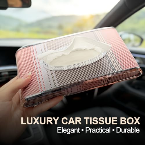 Universal Tissue Holder for Car Interior, Flat Tissue Box Holder, Kleenex & Napkin Organizer, Car Accessories for Women & Men, Center Console, Armrest & Back Seat, Travel Essentials (Flat) - style: Flat