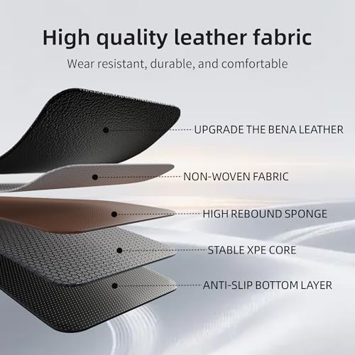 Car Seat Covers 5-Piece Full Set Durable Leather, Anti-Slip Waterproof Car Accessories Custom Fit for Most Cars, SUV & Sedan（Black）