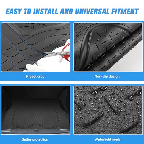 Nilight Rubber Cargo Mats for Cars Trucks SUVs, Universal Trim to fit for Most Vehicles, All Weather Protection Heavy Duty Cargo Liners - color: Cargo Mat 56"*43"