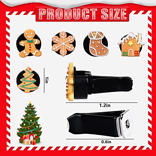 Whaline 5Pcs Christmas Car Air Vent Clips Gingerbread Snowflake Xmas Tree Car Air Freshener Charm Air Conditioning Outlet Clip for Air Vent Decorations Cars Accessories Cars Interior Dashboard Decor