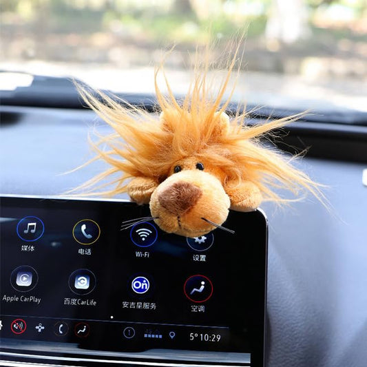 Funny Little Lion Car Dashboard Decorations Accessories Interior Plush for Women Men, Mini Anime Action Figures Car Dash Board Decor Rearview Mirrors Home Office Charm Christmas Ornaments Decoration - color: D1