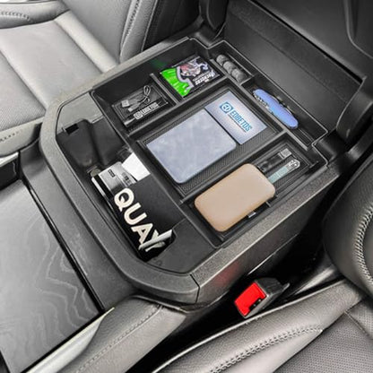 EDBETOS Power Sliding Console Organizer Compatible with 2021-2024 2025 2026 Chevy Tahoe Suburban/GMC Yukon Accessories Armrest Box Insert Tray,(NOT Fit Standard Console with charging socket),Black