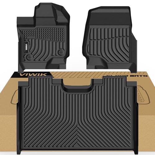 VIWIK TPE Floor Mats Full Set for 2015-2025 2026 Ford F-150 SuperCrew & 2022-2026 F 150 Lightning Without Under-Seat Fold Flat Storage | Custom Fit All-Weather Anti-Slip Car Liners - size: for 2015-2026 F150 SuperCrew & 2022-2026 Lightning