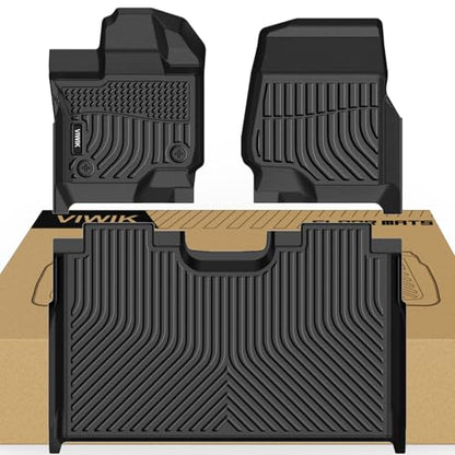 VIWIK TPE Floor Mats Full Set for 2015-2025 2026 Ford F-150 SuperCrew & 2022-2026 F 150 Lightning Without Under-Seat Fold Flat Storage | Custom Fit All-Weather Anti-Slip Car Liners - size: for 2015-2026 F150 SuperCrew & 2022-2026 Lightning