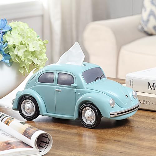 Creative Car Tissue Box Cover Cute Car Shaped Paper Container Napkin Holder Storage Case for Home Office Car Kitchen Bathroom Accessories(Blue)