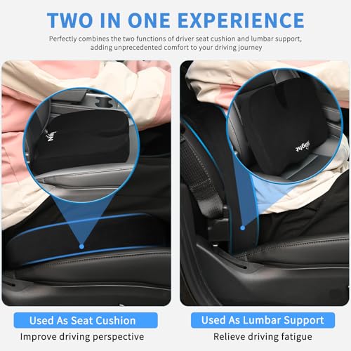 Nilight Car Seat Cushion Black Velvet Gel Memory Foam Seats Soft and Comfortable Suitable for Daily Life and Driving Relieves Sciatica and Tailbone Pain Improves Drive Vision - color: Black Velvet