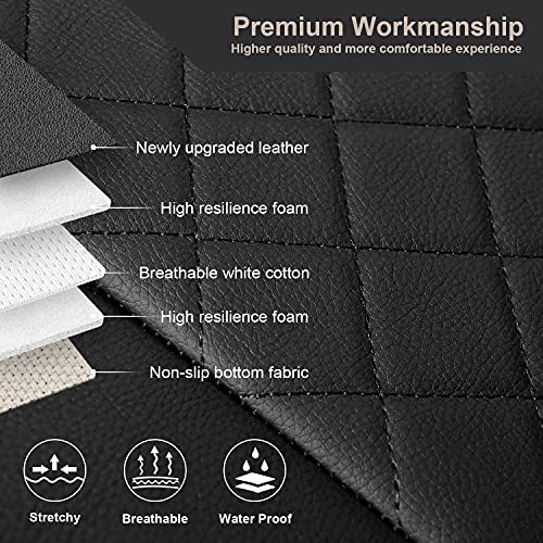 GIANT PANDA Front Car Seat Covers Custom Fit Hyundai, Faux Leather Automotive Bucket Seat Covers for Hyundai Sonata Elantra Tucson Santa Fe Accent Kona Palisade Genesis Venue Ioniq (Black) 2 Pack - color: Black—Diamond Stitch