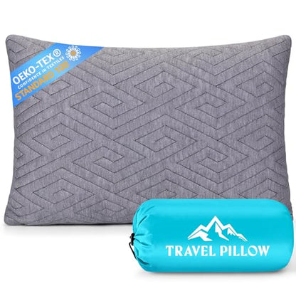 1 MIDDLE ONE Travel Pillow for Sleeping Camping, Memory Foam Small Pillow with Breathable Cover for Backpacking, Airplane, Car (15.5 X 12 Inch) - size: 15.5 X 12 Inch