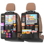 Backseat car Organizer with Touch Screen,2PACK of car organizer Kick Mats Back Seat Protector with 10pcs Storage Pockets,Car Seat Back Organizers Storage for Kids road trip essentials - style: 2PACK-Black