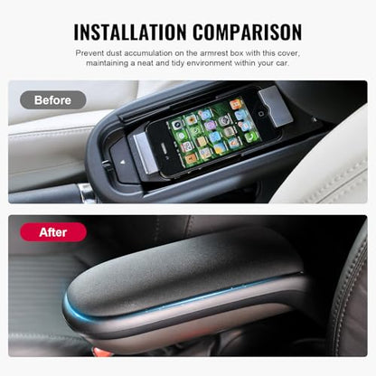 Bacar Arm Rest Cover 51162753341 Center Console Arm Rest Lid Replacement Leather Armrest Cover Black for BMW for Mini Cooper R55 R56 R57 R58 R59 2010 2011 2012 2013 2014 2015 2007-2009