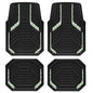 PIC AUTO Car Floor Mats, Green Sparkly Crystal Bling Glitter Car Mats Set, Front and Rear Heavy Duty Rubber Car Mats with Anti-Slip Backing, All Weather, Trim-to-Fit for Automotive SUVs, Sedan, Vans - color: Green Glitter