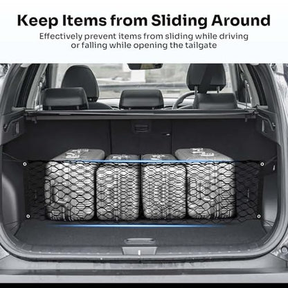 Canvcle Trunk Cargo Net for 2022-2025 2026 Hyundai Tucson Accessories Envelope Style Mesh Trunk Net Organizer and Storage Stretchable Adjustable Elastic Nylon Rear Cargo Netting with Hooks - style: for Hyundai Tucson