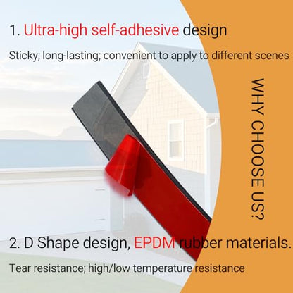 Solid Rubber Weather Stripping, Self-Adhesive EPDM Rubber Seal Strip Gasket for Automotive, RV Slide Out Seal, Marine, Garage Doors/Window and More - 0.75” Width, 0.375” Height - 20FT - size: (3/4In ; 3/8In) 20Ft