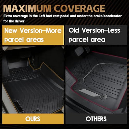 Naibeve Floor Mats for 2010-2014 Toyota Prius - All Weather Custom for Toyota Prius Floor Mats & Cargo Mat & Backrest Mats Waterproof Interior Accessories - size: 2)Prius|2010-2014