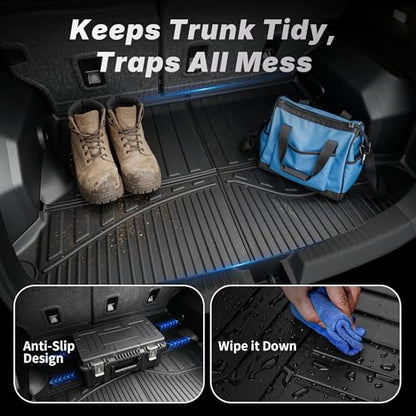 OEDRO Floor Mats Fit for 2026 2025-2022 11th Gen Honda Civic Sedan Sport/Touring/Si/EX/EX-L/LX, Custom Fit Gas/Hybrid, All Weather TPE Car Floor Liners Accessories, 1st and 2nd Row with Cargo Liner - style: 2022-2026 Full Set