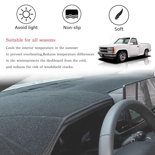 Dashboard Cover Suitable for Chevy Chevrolet Silverado/GMC Sierra C1500 C2500 C3500 K1500 K2500 K3500 1988-1994 Car Dashboard Cover Sun Visor Mat Non-Slip Polyester Dashboard Accessories - size: 1988-1994 For Silverado/GMC Sierra