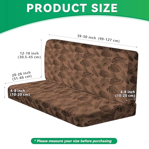 molasofa RV Dinette Cushion Covers, RV Booth Seat Cover Stretchable Camper Cushion Couch Covers Washable Slipcovers for Camper Car Bench (1 Backrest Cover & 1 Bench Cover, Brown Leaves) - color: Brown Leaves, size: 1 Bench Cover & 1 Backrest Cover
