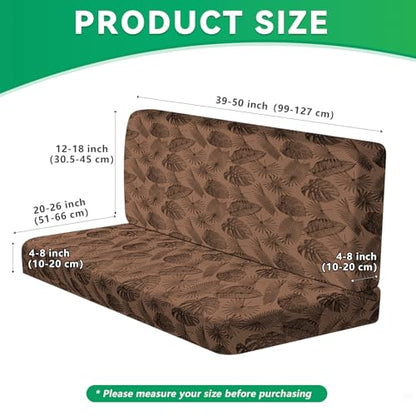 molasofa RV Dinette Cushion Covers, RV Booth Seat Cover Stretchable Camper Cushion Couch Covers Washable Slipcovers for Camper Car Bench (1 Backrest Cover & 1 Bench Cover, Brown Leaves) - color: Brown Leaves, size: 1 Bench Cover & 1 Backrest Cover