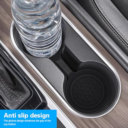 Mandark Car Cup Holder Coaster, 2.75 Inch Non-Slip Vehicle Cup Holder Insert Mats, Dustproof Automotive Interior Console Cup Insulated Pads Accessories, Universal for SUV, Sedan, Truck (Black) - color: Black