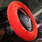 Plush Fuzzy Wool Sheepskin Car Steering Wheel Cover for Girls Women, Protector Universal Car Auto Steering Wheel 14 1/2-15 1/2inchs (Tangerine) - color: Tangerine