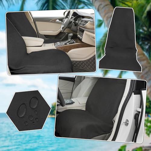 Car Seat Towel Cover After Gym, Car Seat Cover Towel – Sweatproof, Washable, Non-Slip Cover for Cars, SUVs (2 Pack, Black) - color: Black
