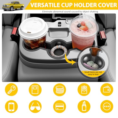 Jump Seat Cup Holder for 2013-2018 Dodge Ram 1500 2500-5500 & 2019-2025 Classic Models(NOT New Body) Center Console Cup Holder Insert Cupholder Coaster Liner Accessories(Jump Seat Only) - color: For 13-25 Ram Classic Body(Jump Seat)