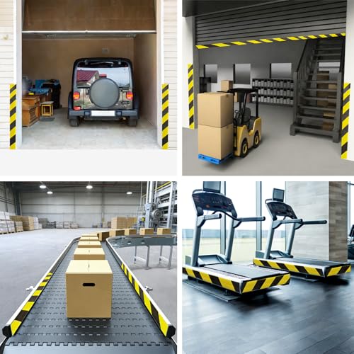 Garage Wall Protector, 196.9in/5m High-Visibility Yellow/Black Car Door Protection, Self-Adhesive Foam Wall Guard Bumper, Parking Assist Walls Equipment Dangerous Area