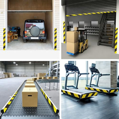 Garage Wall Protector, 196.9in/5m High-Visibility Yellow/Black Car Door Protection, Self-Adhesive Foam Wall Guard Bumper, Parking Assist Walls Equipment Dangerous Area