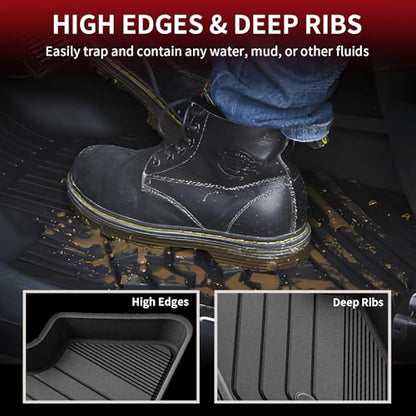 LASFIT Floor Mats Fit for BMW X2 2018-2023/ BMW X1 2016-2022 M35i, sDrive28i, xDrive28i, Custom Fit TPE All Weather Waterproof Floor Liners Front & Rear Rows Car Liners, Black - size: 1) X2 2018-2023 | X1 2016-2022 | Floor Mats
