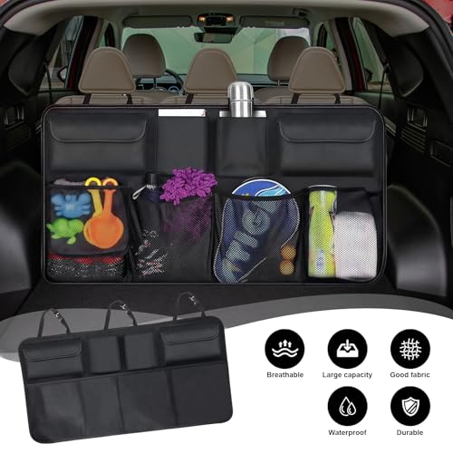 Car Trunk Organizer, Trunk Hanging Large Storage with Adjustable Straps, Waterproof Collapsible Cargo Storage Bag with 4 Pockets & 4 Mesh Pouches, Car Interior Accessories for SUV, Truck - size: Style1