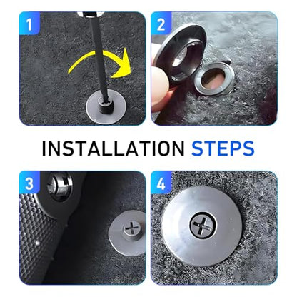 10 PCS Car Floor Mat Retaining Clips, Non-slip Fixing Carpet Buckle with Double-layer Gaskets, Waterproof Self-tapping Fastener, Universal Interior Clamp for Cars Trucks SUVs (Black)