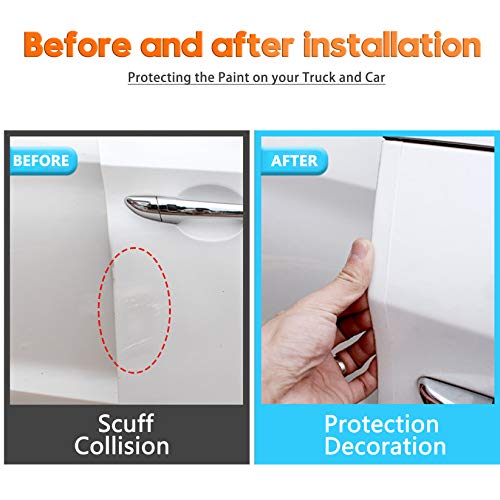 MYFAMIREA Anti-Scratch Anti-Collision Adhesive Strip Car Door Edge Guard Protector Strip Car Door Scuff Plate Protectors Transparent Invisible Tape for Rear Bumper/Door(33Ft x 2In)