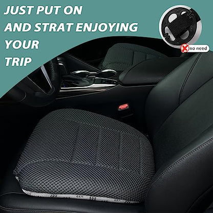 AEROiVi 17.7" L × 16.9" W × 3" H,Car Booster Seat Cushion Raise The Height for Short People Driving, Breathable 3D Air Mesh, 3 Inch Booster Seat, Non-Slip Bottom, Car Seat Pad with Truck,Cars,SUVs - size: 3 inch thick