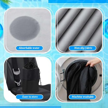 Hahafelt Car Seat Towel Covers with Storage Bag, 63 x 32 Inch Universal Non Slip Waterproof Sweat Protector for Car Truck, Gym Swimming Running, Machine Washable(2 Pack,Black,Gray) - style: Black,Gray