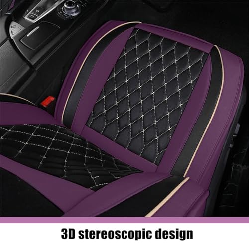 SanQing Car Seat Covers Full Set, Super Luxurious Heavy Universal Duty Waterproof Leather Automotive Vehicle Cover for Cars SUV Pick-up Truck, Non-Slip Seat Purple Car Accessories(Full Set/Purple)