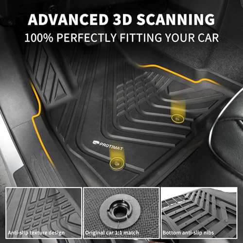 Floor Mat Custom Fit Tacoma Double Cab 2024 2025 2026, All Weather TPE Floor Mats for Toyota Tacoma Front Row, 2-pc Cargo Liner(Black) - color: Front Row Mats (Black)